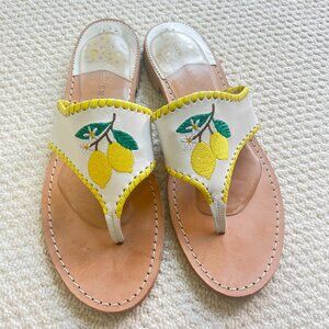 Jack Roberts Lemon Yellow White Sandals 11M
